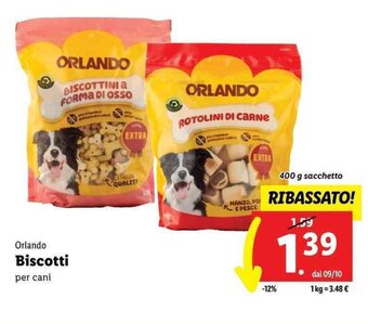 Lidl Orlando Biscotti per cani 400 g offerta