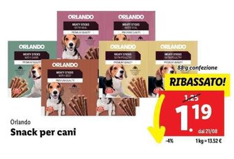 Lidl Orlando Snack per cani 88 g offerta