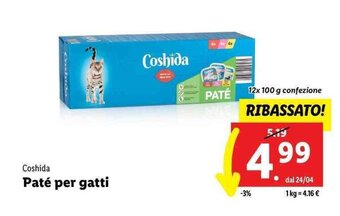 Lidl Coshida Paté per gatti 12x 100 g offerta