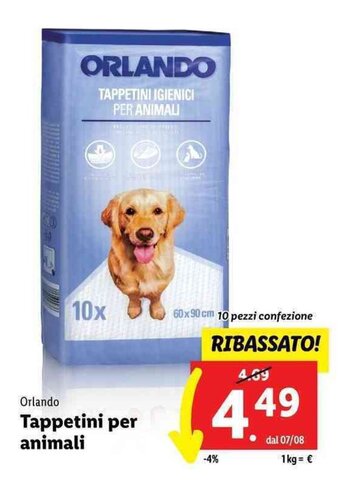 Lidl Orlando Tappetini per animali 10 pezzi offerta
