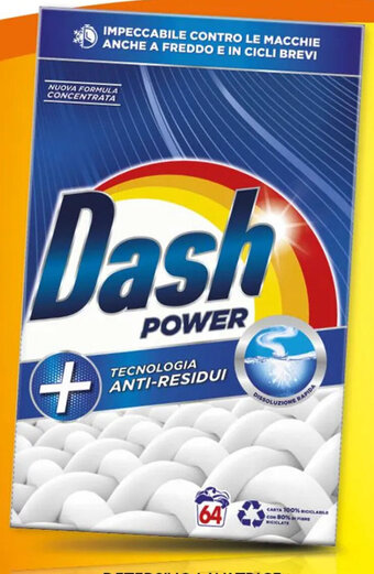 Spazio Conad DETERSIVO LAVATRICE POLVERE DASH POWER 64 lavaggi MAX 2 PEZZI offerta