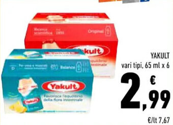 Conad YAKULT vari tipi, 65 ml x 6 offerta