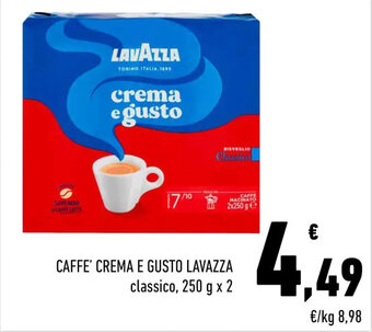 Conad CAFFE' CREMA E GUSTO LAVAZZA classico, 250 g x 2 offerta