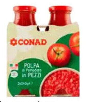 Conad polpa di pomodoro in pezzi CONAD 340 g x 2 offerta