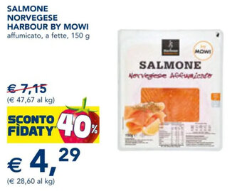 Esselunga SALMONE NORVEGESE HARBOUR BY MOWI affumicato, a fette, 150 g offerta