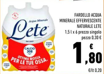 Conad FARDELLO ACQUA MINERALE EFFERVESCENTE NATURALE LETE 1,5 l x 6 offerta