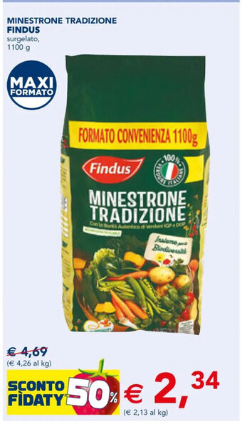 Esselunga MINESTRONE TRADIZIONE FINDUS surgelato, 1100 g offerta