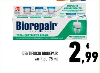 Conad DENTIFRICIO BIOREPAIR vari tipi, 75 ml offerta