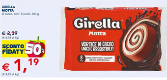 Esselunga GIRELLA MOTTA al cacao, conf. 8 pezzi, 280 g offerta