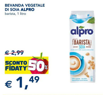 Esselunga BEVANDA VEGETALE DI SOIA ALPRO barista, 1 litro offerta