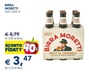 Esselunga BIRRA MORETTI conf. 6x33 cl offerta