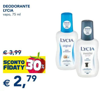 Esselunga DEODORANTE LYCIA vapo, 75 ml offerta