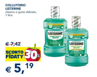 Esselunga COLLUTORIO LISTERINE classico o gusto delicato, 1 litro offerta