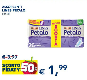 Esselunga ASSORBENTI LINES PETALO con ali offerta