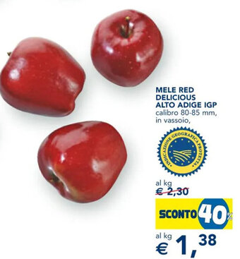 Esselunga MELE RED DELICIOUS ALTO ADIGE IGP calibro 80-85 mm, offerta