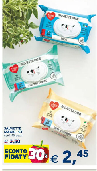 Esselunga SALVIETTE MAGIC PET conf. 40 pezzi offerta