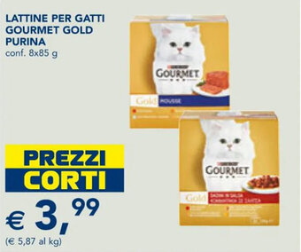 Esselunga LATTINE PER GATTI GOURMET GOLD PURINA conf. 8x85 g offerta