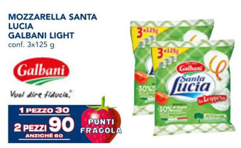 Esselunga MOZZARELLA SANTA LUCIA GALBANI LIGHT conf. 3x125 g offerta