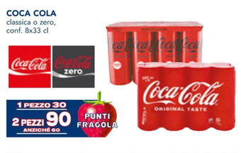 Esselunga COCA COLA classica o zero, conf. 8x33 cl offerta