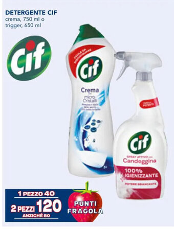 DETERGENTE CIF crema, 750 ml o trigger, 650 ml