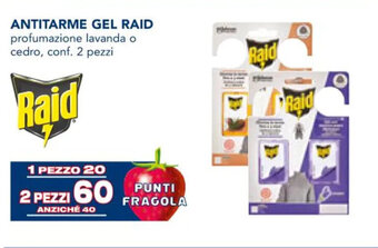 Esselunga ANTITARME GEL RAID profumazione lavanda o cedro, conf. 2 pezzi offerta