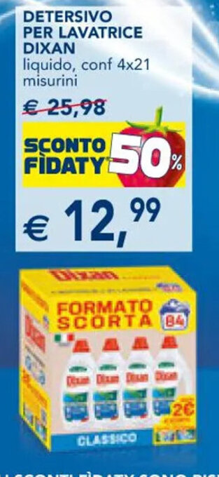 Esselunga DETERSIVO PER LAVATRICE DIXAN liquido, conf 4x21 misurini offerta