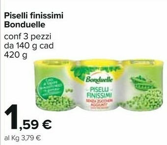 Carrefour Bonduelle Piselli offerta