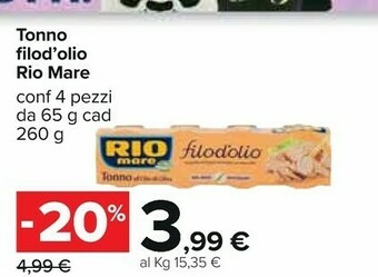 Carrefour Rio Mare Tonno Rio mare offerta