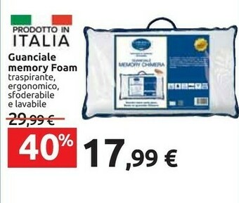 Carrefour Guanciale Memory Foam offerta