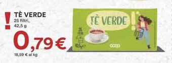 Coop TÈ VERDE 25 filtri, 42,5 g offerta