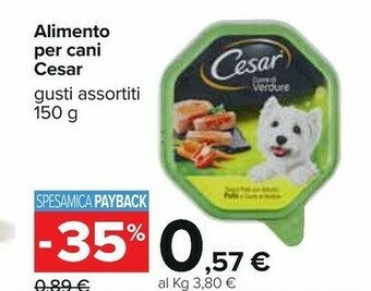 Carrefour Cesar Cibo per cani offerta