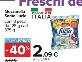 Carrefour Santa lucia Mozzarella offerta