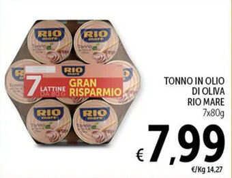 Spazio Conad TONNO IN OLIO DI OLIVA RIO MARE 7x80g offerta