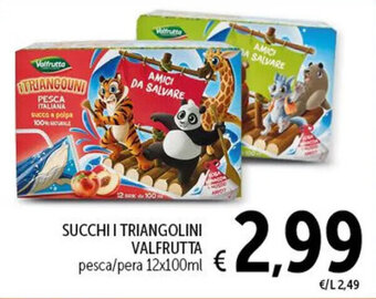 Spazio Conad SUCCHI I TRIANGOLINI VALFRUTTA pesca/pera 12x100ml offerta