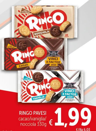 Spazio Conad RINGO PAVESI cacao/vaniglia/ nocciola 330g offerta