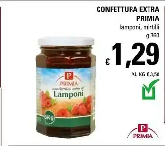 Basko Primia - Confettura Extra Di Lamponi 360 G(ml) offerta