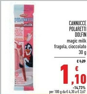 Conad Dolfin - Polaretti Magic Milk Fragola 30 g(ml) offerta