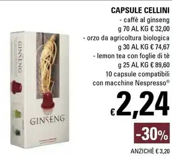 Cellini Capsule Caffe Al Ginseng 70 G