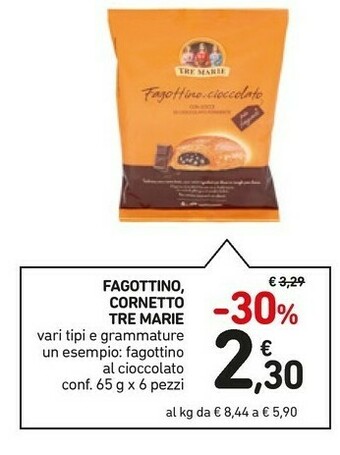 Conad Tre Marie Fagottino Al Cioccolato offerta