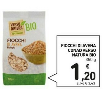 Conad Conad - Fiocchi Di Avena Biologici Verso Natura 350 G(ml) offerta