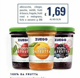 Basko Zuegg 100% Da Frutta Frutti Rossi E Melograno 250 G(ml) offerta
