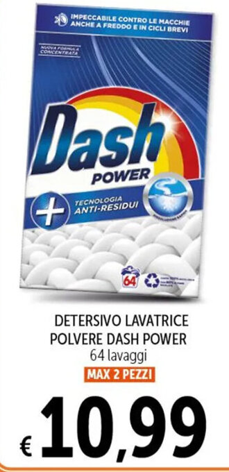 Spazio Conad DETERSIVO LAVATRICE POLVERE DASH POWER 64 lavaggi offerta