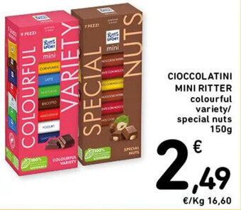 Spazio Conad CIOCCOLATINI MINI RITTER colourful variety/ special nuts 150 g offerta