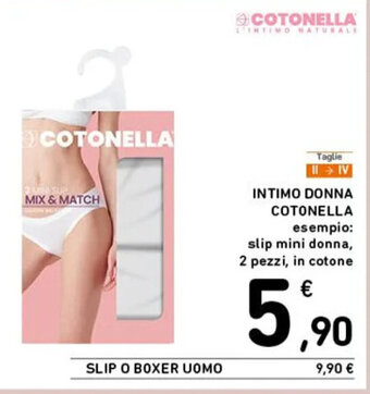 Spazio Conad INTIMO DONNA COTONELLA esempio: slip mini donna, 2 pezzi, in cotone offerta