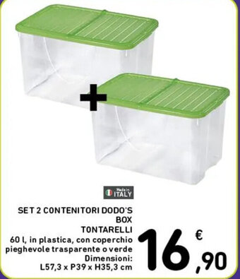 Spazio Conad SET 2 CONTENITORI DODO'S BOX TONTARELLI offerta