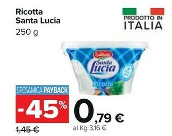 Carrefour Santa lucia Ricotta offerta