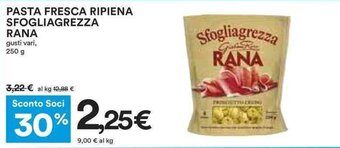 Coop PASTA FRESCA RIPIENA SFOGLIAGREZZA RANA gusti vari, 250 g offerta