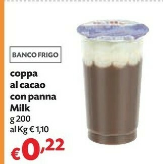 Pam Milk Coppa Al Cacao Con Panna offerta