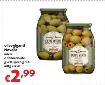 Pam Novella Olive Giganti Denocciolate offerta
