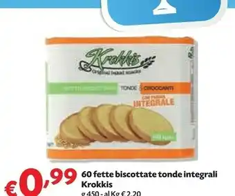 Pam Krokkis 60 Fette Biscottate Tonde Integrali offerta